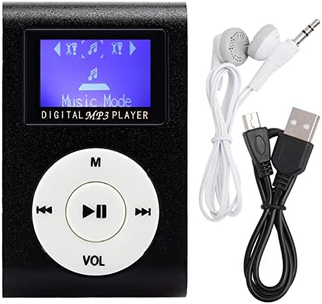 GOWENIC Mp3 1.8Inch Mp3 Mp3 3.5Mm Portable Player, Lcd Screen Mini Digital Music Player Metal Mini Clip Support Memory