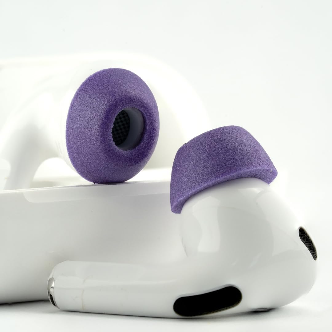 Comply TrueGrip MAX | Premium Memory Foam Replacement Earbud Tips for Apple AirPods Pro 1 & 2 | Long Lasting Comfort, MAX Durability, Secure Fit, Superior Noise Isolation| Purple (S/M/L) (3 Pairs)