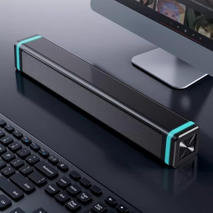 JSEIAJB Computer Speaker Desktop Home Laptop Wired Speaker Long Speaker Light Speaker