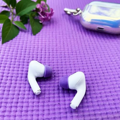 Comply Memory Foam Replacement Earbud Tips for Apple AirPods Pro 1 & 2 | Ultimate Comfort, Secure Fit, Superior Noise Isolation | Anti Slip, Prevent from Falling Out | Purple, Medium (3 Pairs)