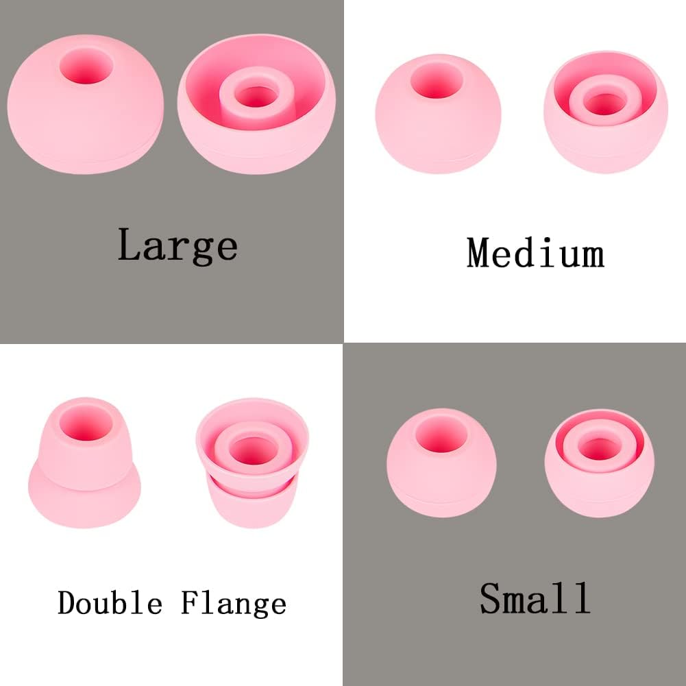 4 Pairs Silicone Earbud Tips Replacement Earbuds Cap Ear Tips Compatible with Powerbeats 1/2/3 Wireless Beats by Dre Headphones,(Pink)