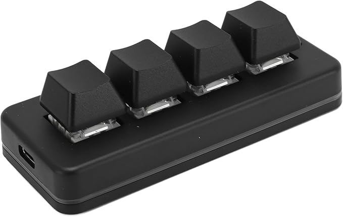 Yoidesu Wired USB 4 Key Keypad Mechanical Gaming Keyboard with Programming Macro RGB Backlit Compact Layout