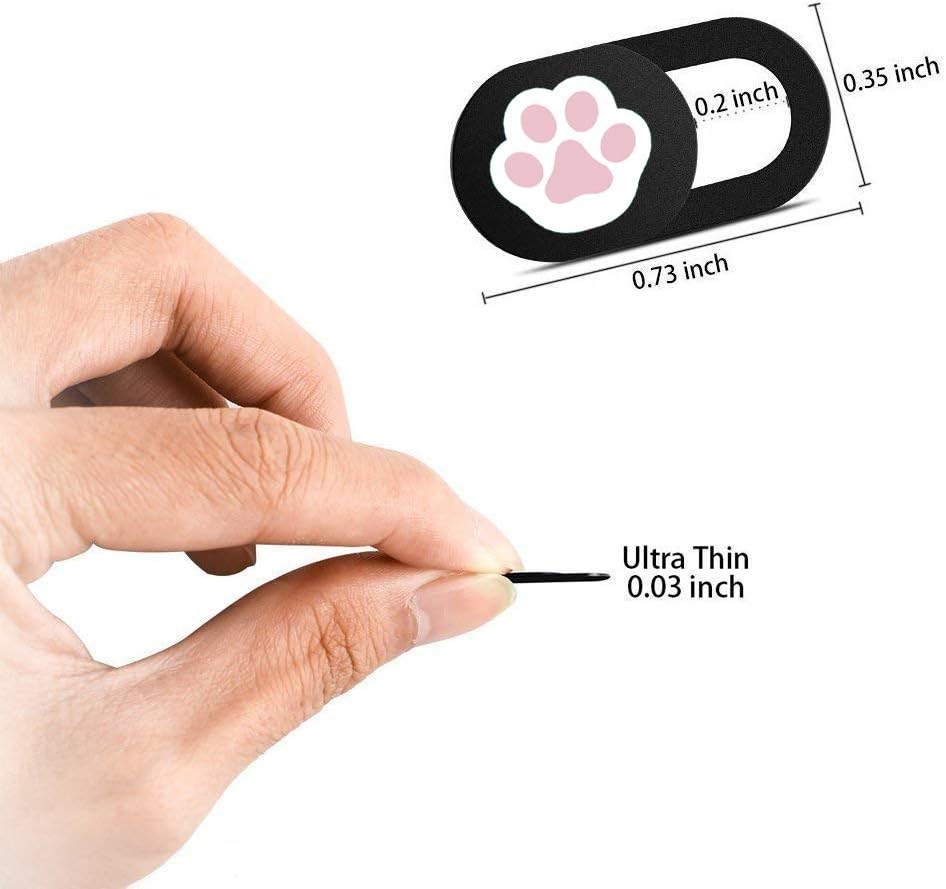 Webcam Cover Slide 6 Packs Ultra-Thin Camera Covers for Computer Laptop Desktop Smartphone to Protect Your Privacy and Security, Cute Dog Paw