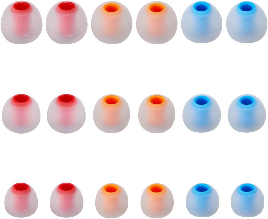 Earbud Tips Soft Silicone Earbuds Replacement Tips Fit for in-Ear Headphones(Inner Hole from 3.8mm - 4.2mm Earphones) 9 Pairs S/M/L