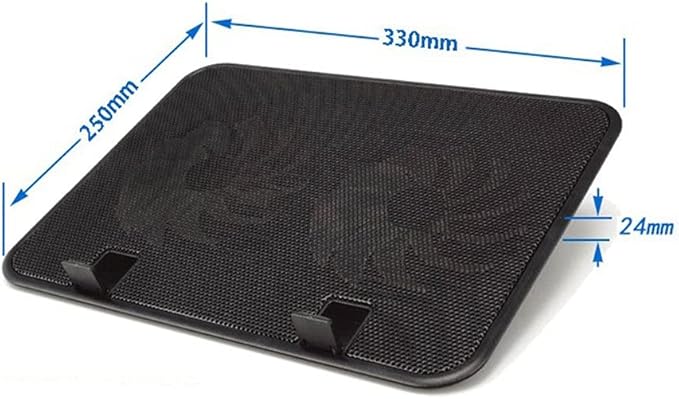 JSEIAJB 14 Inch Notebook Cooler 5v Fan External Laptop Cooling Pad Slim Stand High Speed Silent Metal Panel Fan(E)