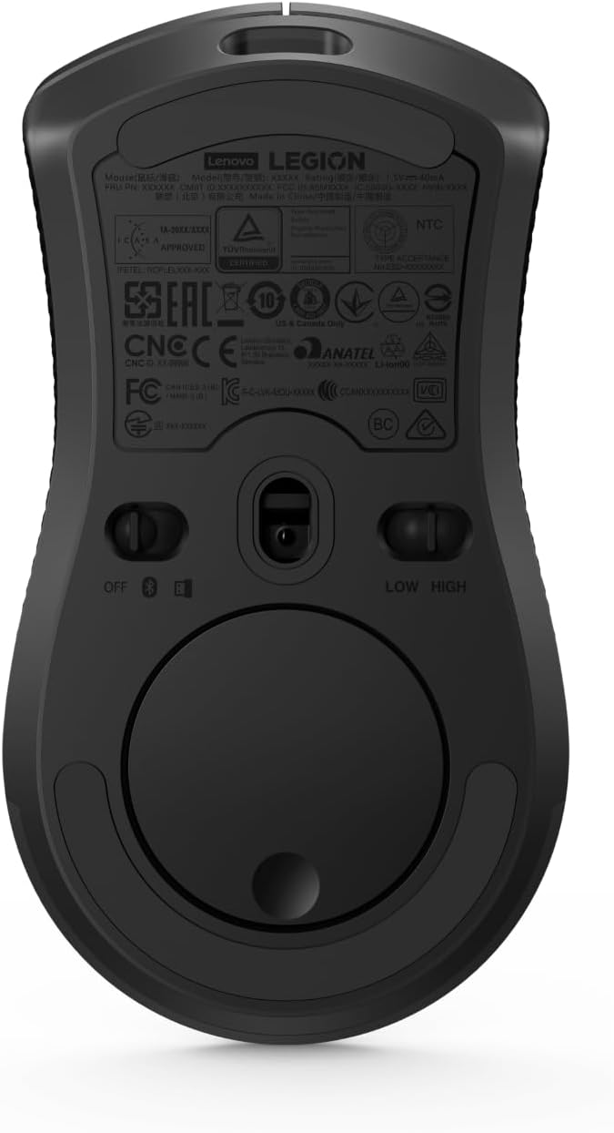 Lenovo Legion M600 RGB Wireless Gaming Mouse – 16,000 DPI, 9 Programmable Buttons, 200-Hour Battery Life, 50-Million Clicks Durability – Ambidextrous Computer Mouse (Black)