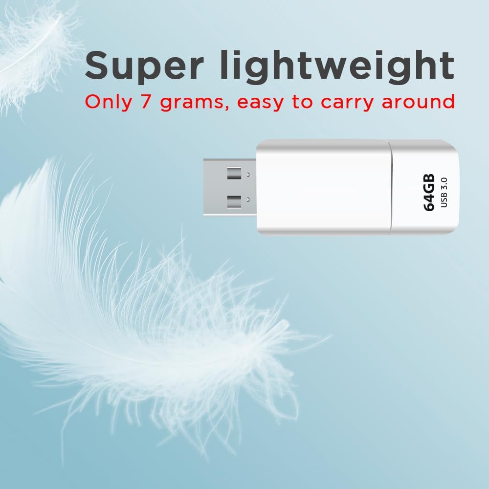 GIGASTONE 64GB Flash Drive (60 Pack) Z60NB USB 3.2 Gen 1, Ultra Fast, Retractable Capless Slider Design, Data Storage, Backup for PC/Mac/TV/Car Audio, USB 2.0/3.0/3.1 Compatible (Random Color)