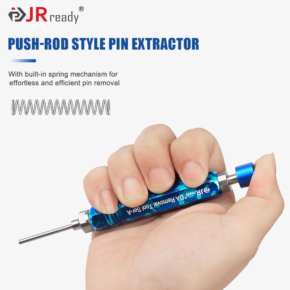 JRready ST5289 Tube Type Ejector Rod Contact Pin Extraction Tool for Molex .062" & .093”/HARTING/TE Heavy Duty/Weather Pack/AMP 4.2/6.35/2.13/CPC/RT360 Contacts, Terminal Insertion Toolsl, 9PCS