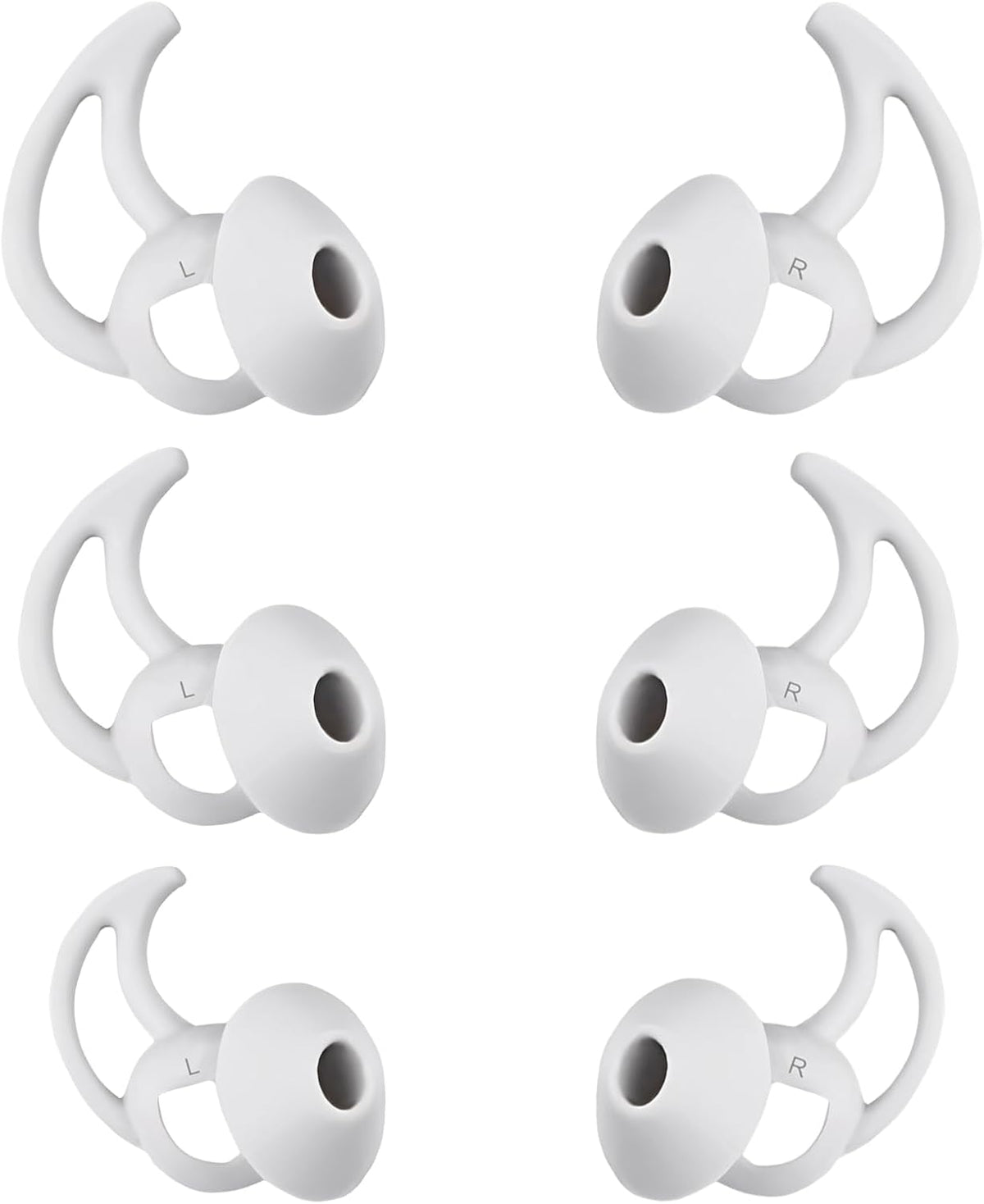 Earbud Replacement Tips Silicone Earbud Tips Compatible with Bose Quietcomfort and Sport Headphone Rubber Tips Ear Bud Covers 3 Pairs S M L Gray