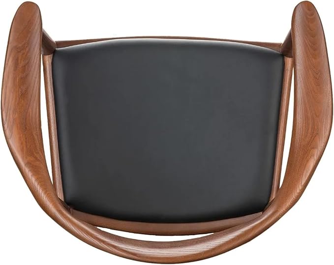 Adjustable Office Computer Chair with Armrest 1pcs Contemporary Style Upholstered Wooden Dining Seat Chair with Armrests(Chestnut Shell)