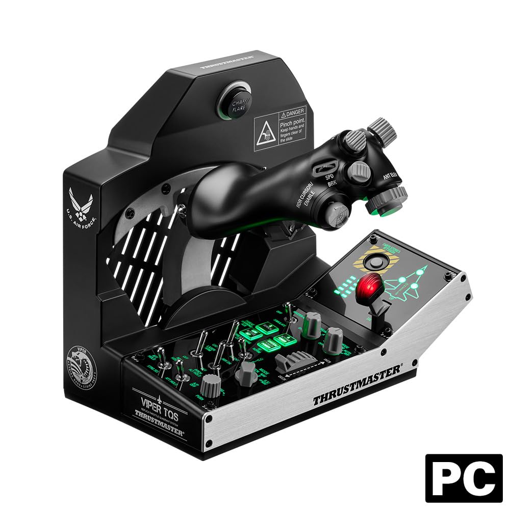 Thrustmaster Viper TQS: Metal Throttle Quadrant System, 21 Action Buttons, 5 Axes, Iconic Chaff/Flare Functions, Licensed by the U.S. Air Force (Compatible with PC)