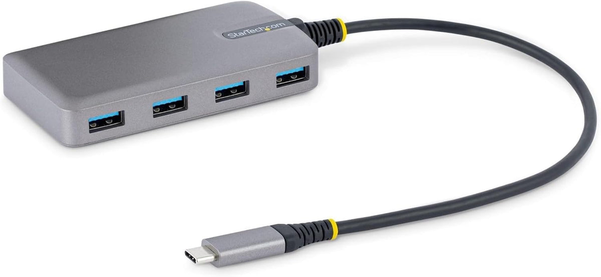 StarTech.com 4-Port USB-C Hub - 5Gbps - Bus Powered - USB C to 4x USB-A Hub w/ Optional Auxiliary Power Input - Portable Desktop/Laptop USB Hub - 1ft (30cm) Cable - USB Expansion Hub (5G4AB-USB-C-HUB)