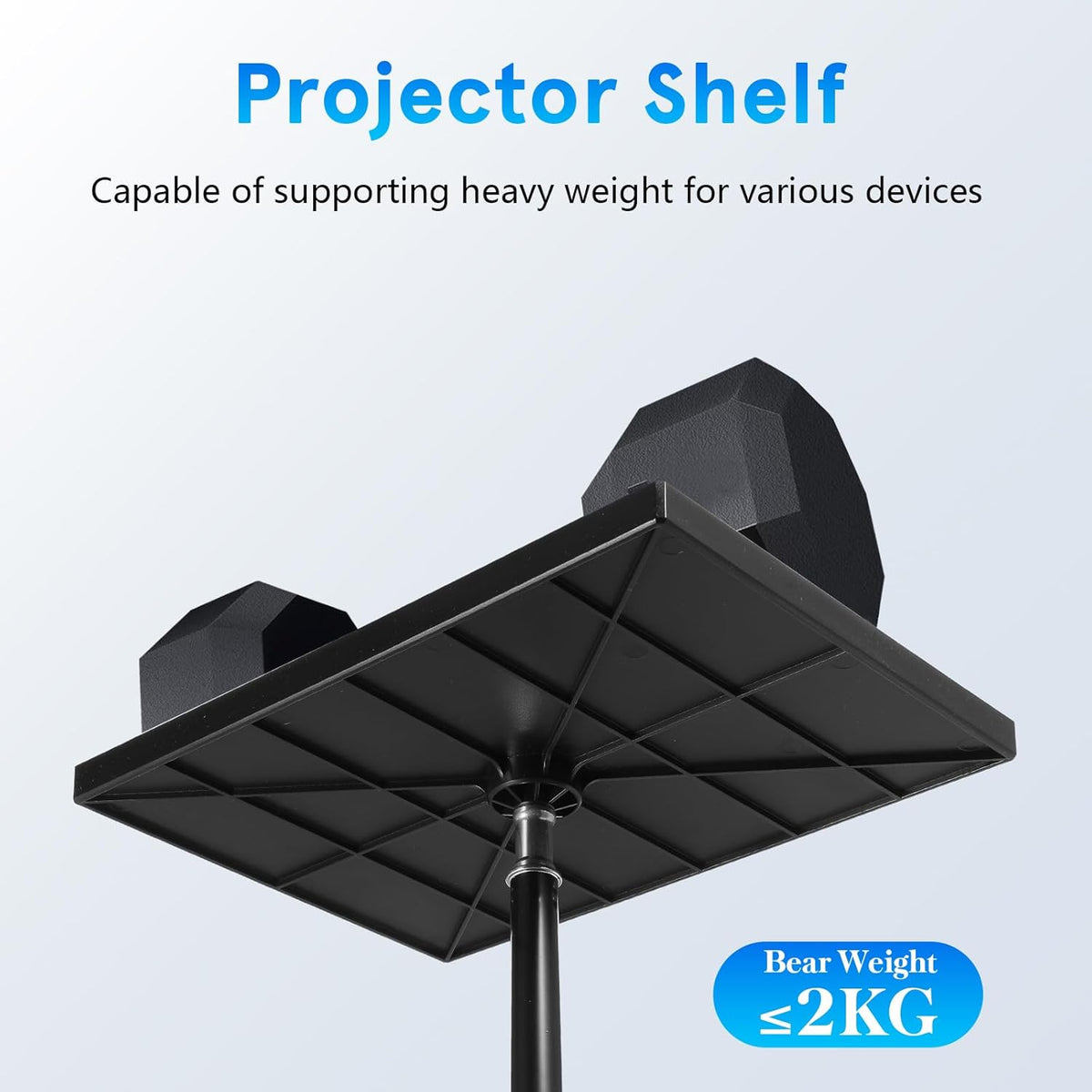 MAGICLULU Projector Stand Tripod 44.88 Inch Height Adjustable Tripod Stand Portable Projector Table with Tray for Office Home Movie Equiqment (Tray Size 7.09 x 9.84Inch)
