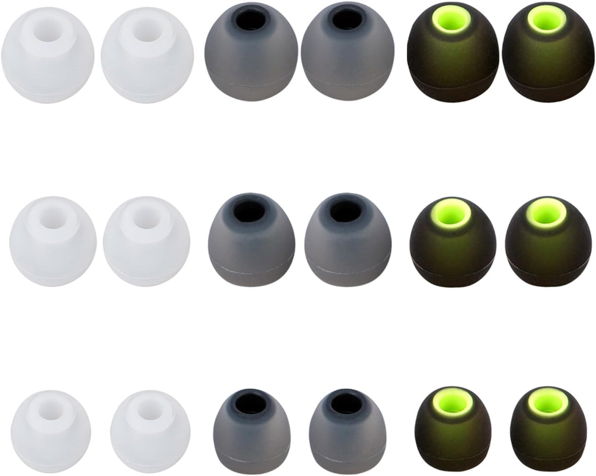 Earbud Replacement Tips Silicone Earbud Covers Fit for in-Ear Headphones (Inner Hole 3.8mm -5.1mm) 9 Pairs S/M/L