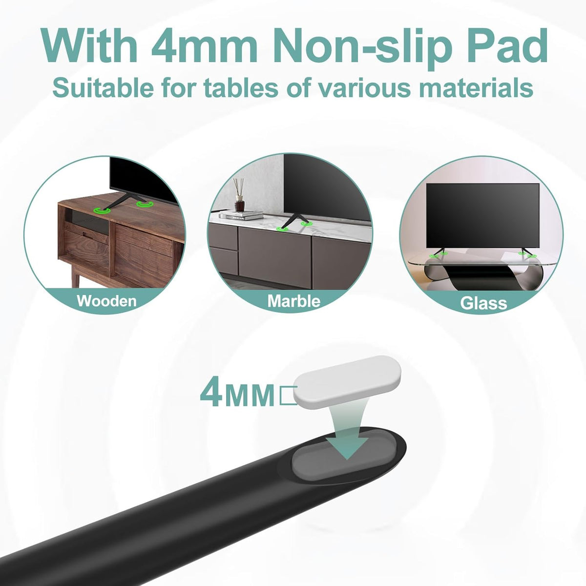 65" 1 Set, 200 lbs Dinghosen TV Stand Legs for TCL Roku TV, Modern Black Metal, Supports Up