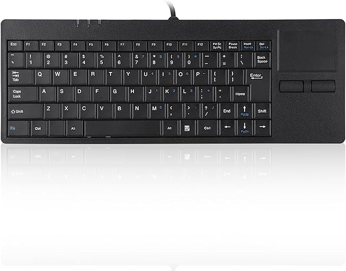 USB Touchpad Keyboard - Mini Design with Stable USB HUB Port 86-Key Wired Keyboard with Built-in Trackpad for Enhanced Stability and Connectivity
