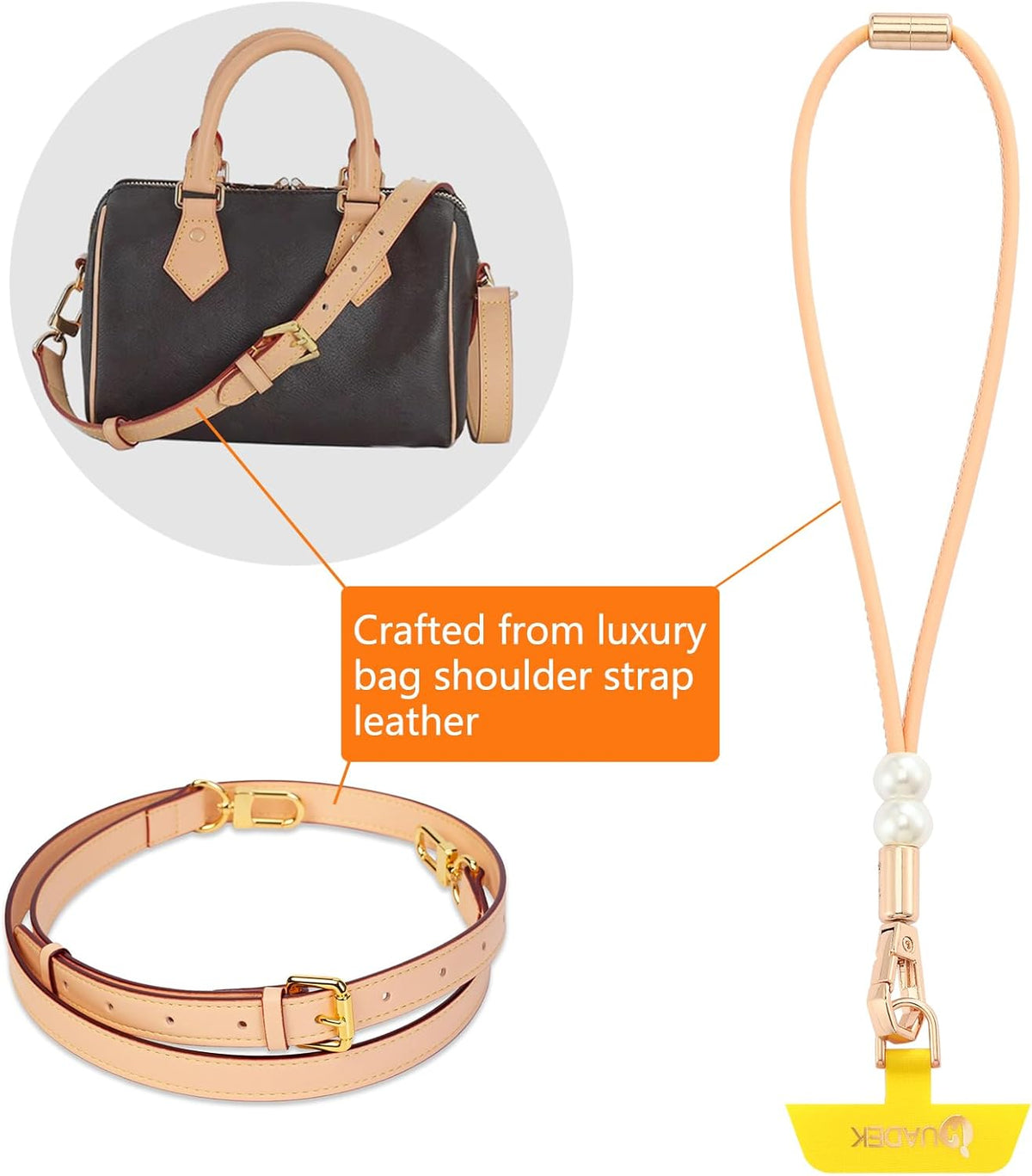 Vachetta Leather wristlet strap Phone Charm [Hands-Free Phone Wrist Strap]