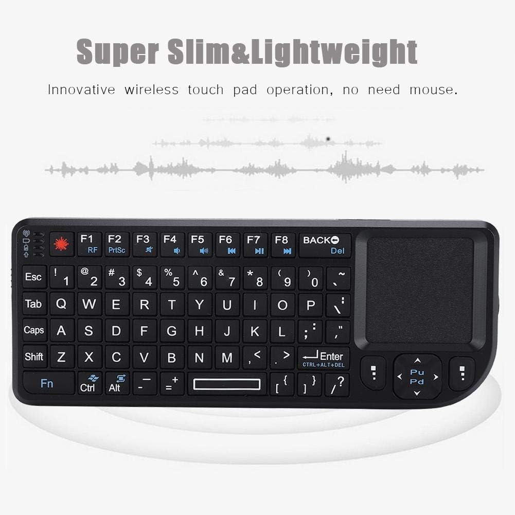 2.4GHz Touchpad Keyboard,A8 Mini Rechargeable Ultra-Thin Mini USB Backlit Keyboard with IR Light for HTPC for PS3/4 for 360 and ONE(QWERTY Keypad)
