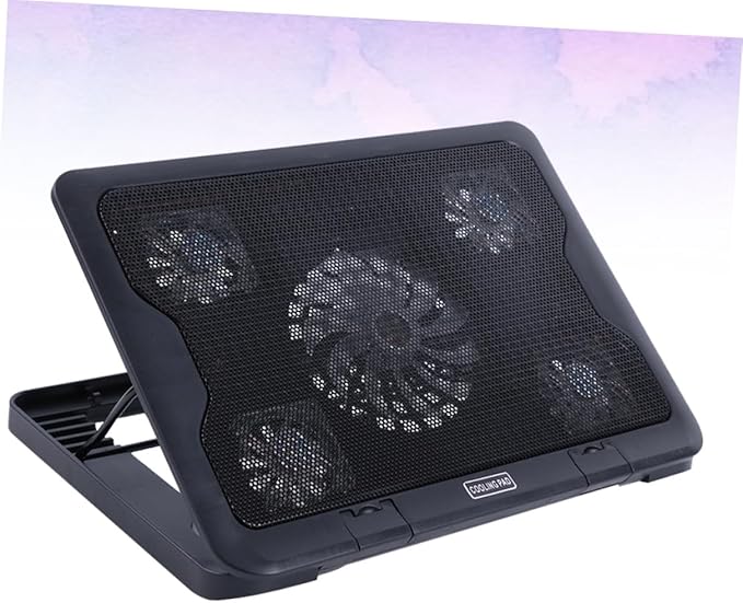 GALPADA USB Laptop Cooling Platform 5-Fan Cooler Stand Adjustable Multi-Angle Laptop Cooler Base with Anti-Skid Design for Gaming and Office Use