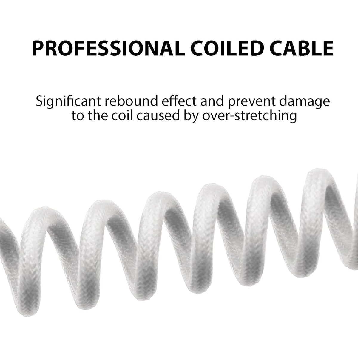 1.8m EPOMAKER Mix Coiled Keyboard Cable, USB C to USB A TPU Cable for Mechanical Gaming Keyboard, with Detachable Metal