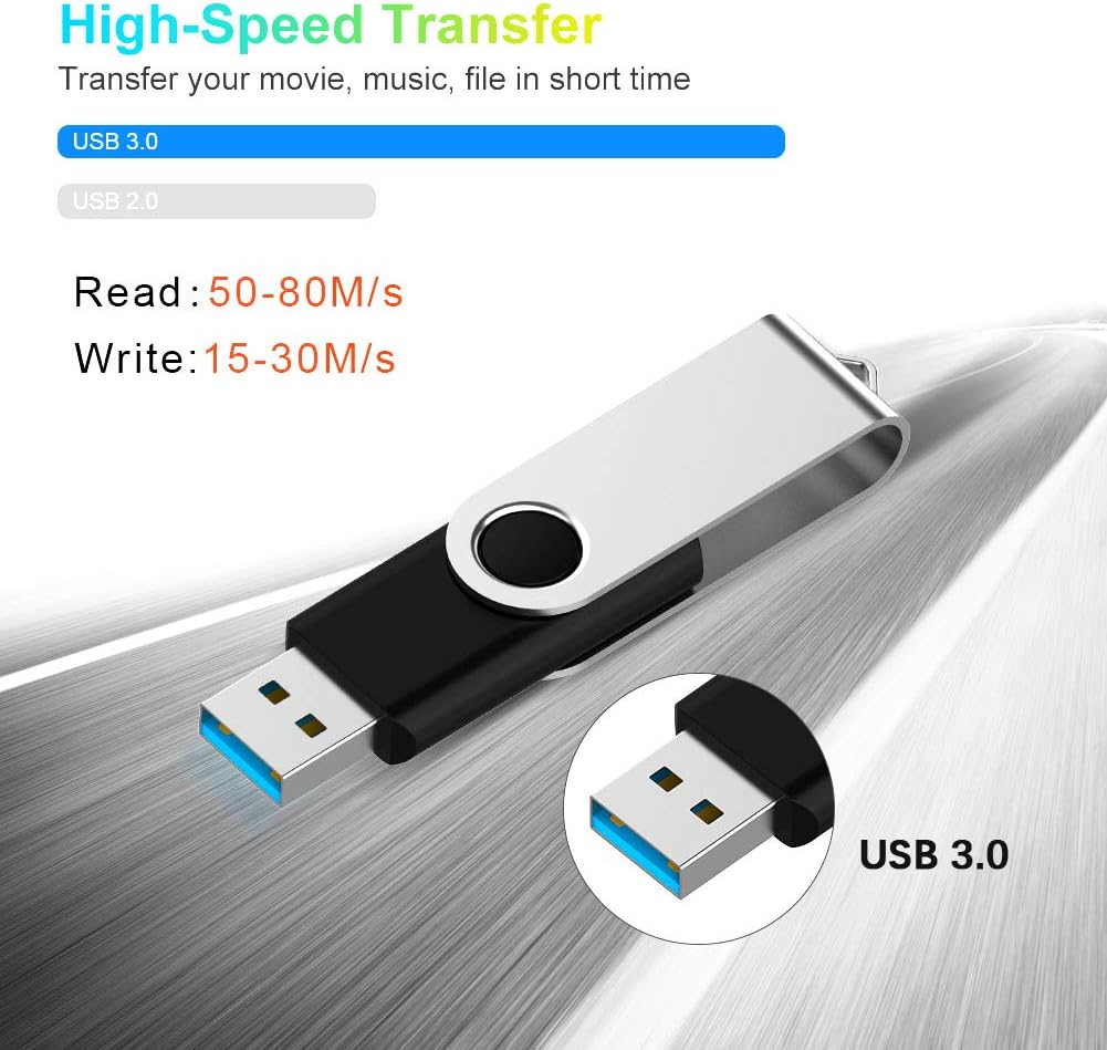Aiibe 32GB USB 3.0 Flash Drive 10 Pack 32GB USB Flash Drives Bulk Thumb Drive USB Drive USB Stick Jump Drive 32GB 3.0, Black