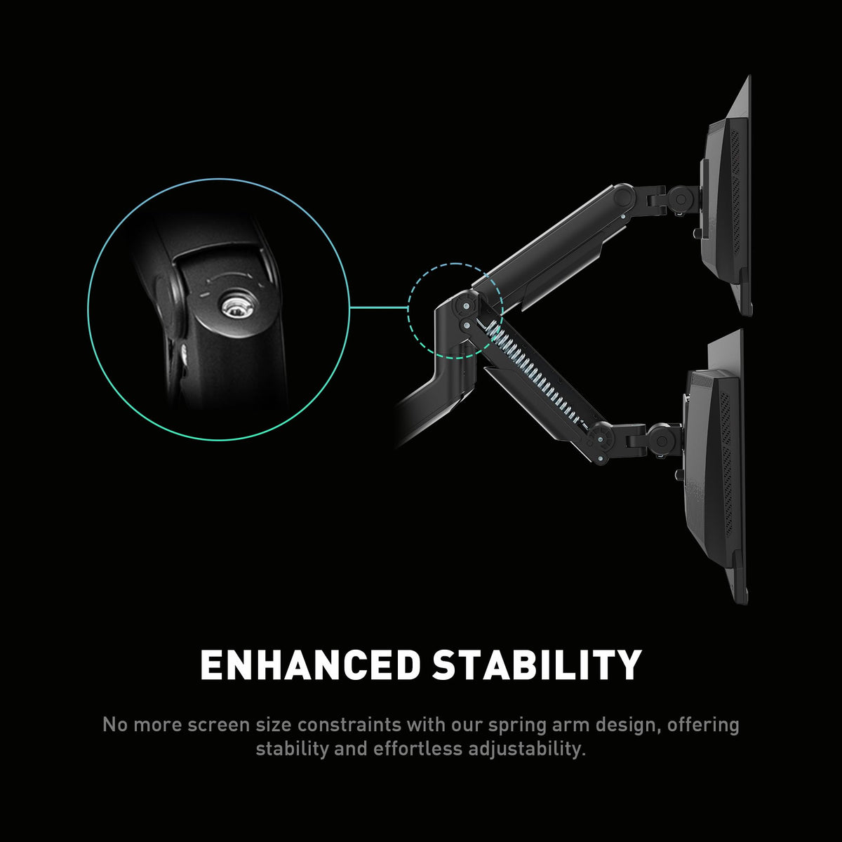 MSI MAG MT201D - Premium Heavy Duty Dual Monitor Stand Arms, 17-45" Support, VESA Compatible, Adjustable Spring Mount, 44 lbs per Screen, Clamp &