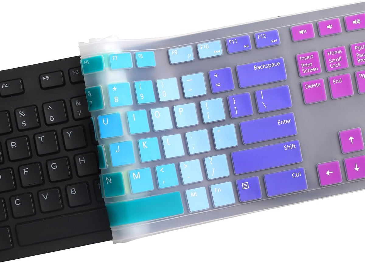 Keyboard Cover for Dell KM636 KB216 KB216t KB216d KB216p Wired & Wireless Keyboard, Dell Optiplex 5250 3050 3240 5460 7450 7050, Dell Inspiron Desktop 24" 27" 5400 5490 7700 7790 3475 3670 3477-RW