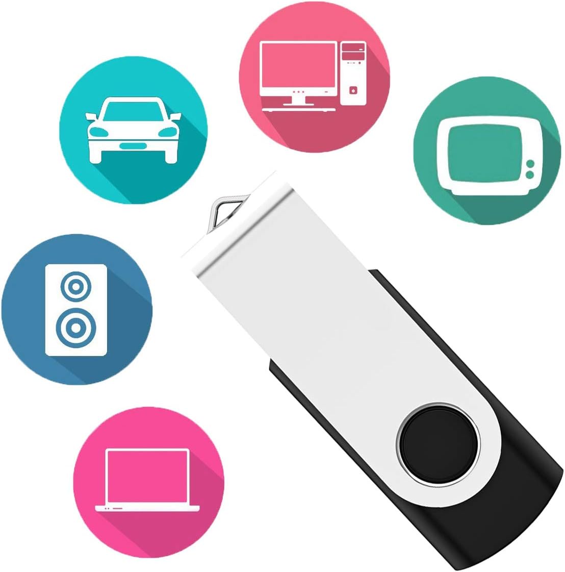 20 Pack 16GB USB Flash Drive 2.0 Bulk USB Thumb Drives Memory Stick Jump Drive Zip Drives (16GB, 20 Pack)