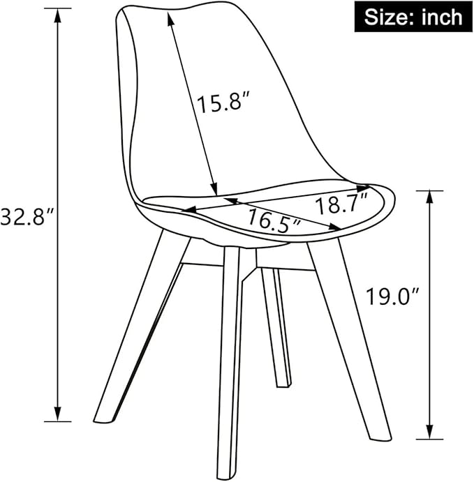 Adjustable Office Computer Chair with Armrest 2pcs Lounge Plastic Dining Chairs with Soft Padded and Wooden Frame(White)