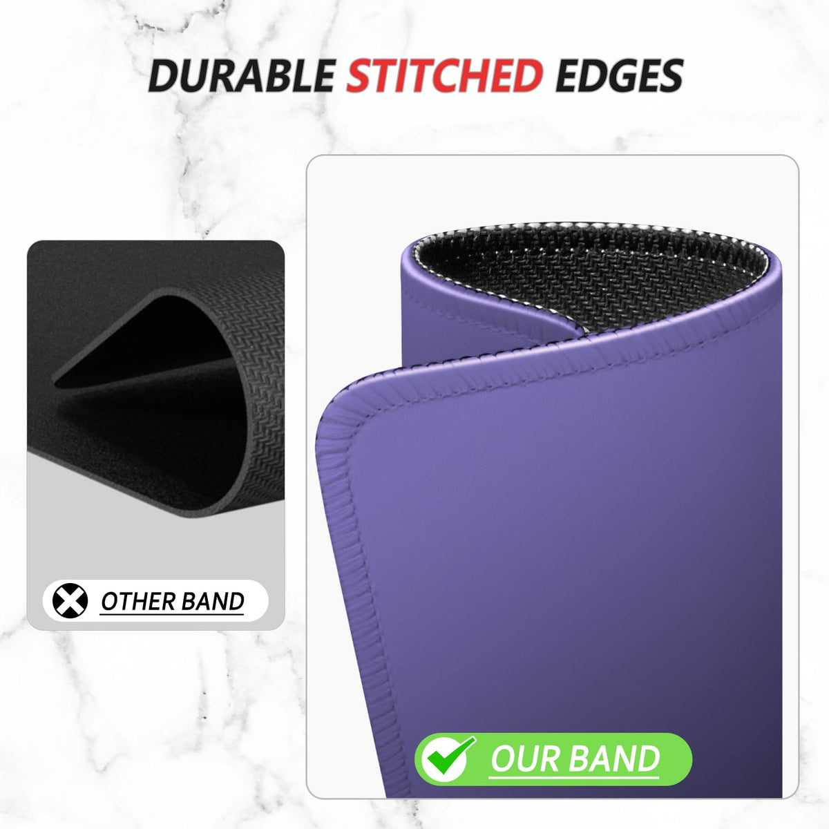ITNRSIIET Mouse Pad Non-Slip Rubber Base Smooth Surface Stitched Edges Waterproof Durable Compatible with All Mice for Office & Gaming, Desk Accessory, 10.2x8.3x0.12 inch, Violet Gradient