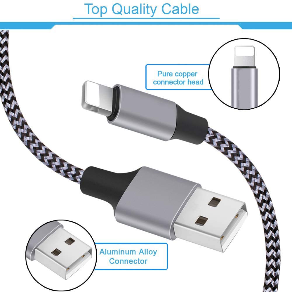6FT Long iPhone Charger, [2Pack] Dual Port iphone Wall Charger Block Adapter with 6 Foot USB A to Lightning Fast Charging Cable Cord for iPhone 14/13/12/11/Pro Max/Pro/Plus,8 plus/7/6/XS/XR/X/SE, iPad