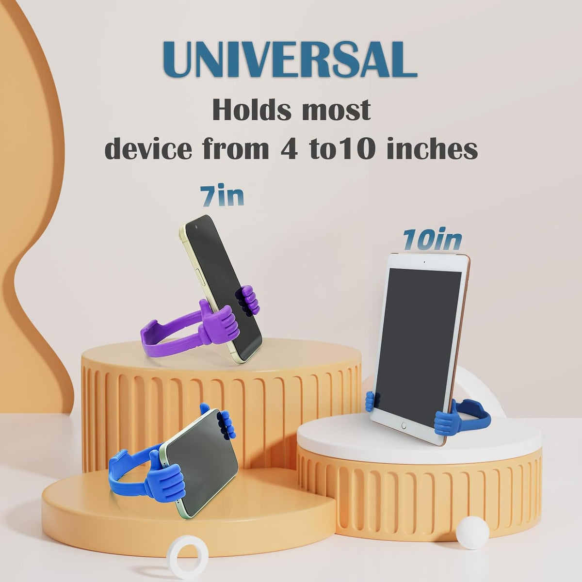 Honsky Thumbs-up Cell Phone Stand Holder, Tablet Stand Cradle for Desk Desktop Smartphone Cellphone Mobile Phone Tablets – Universal Adjustable Flexible, Black