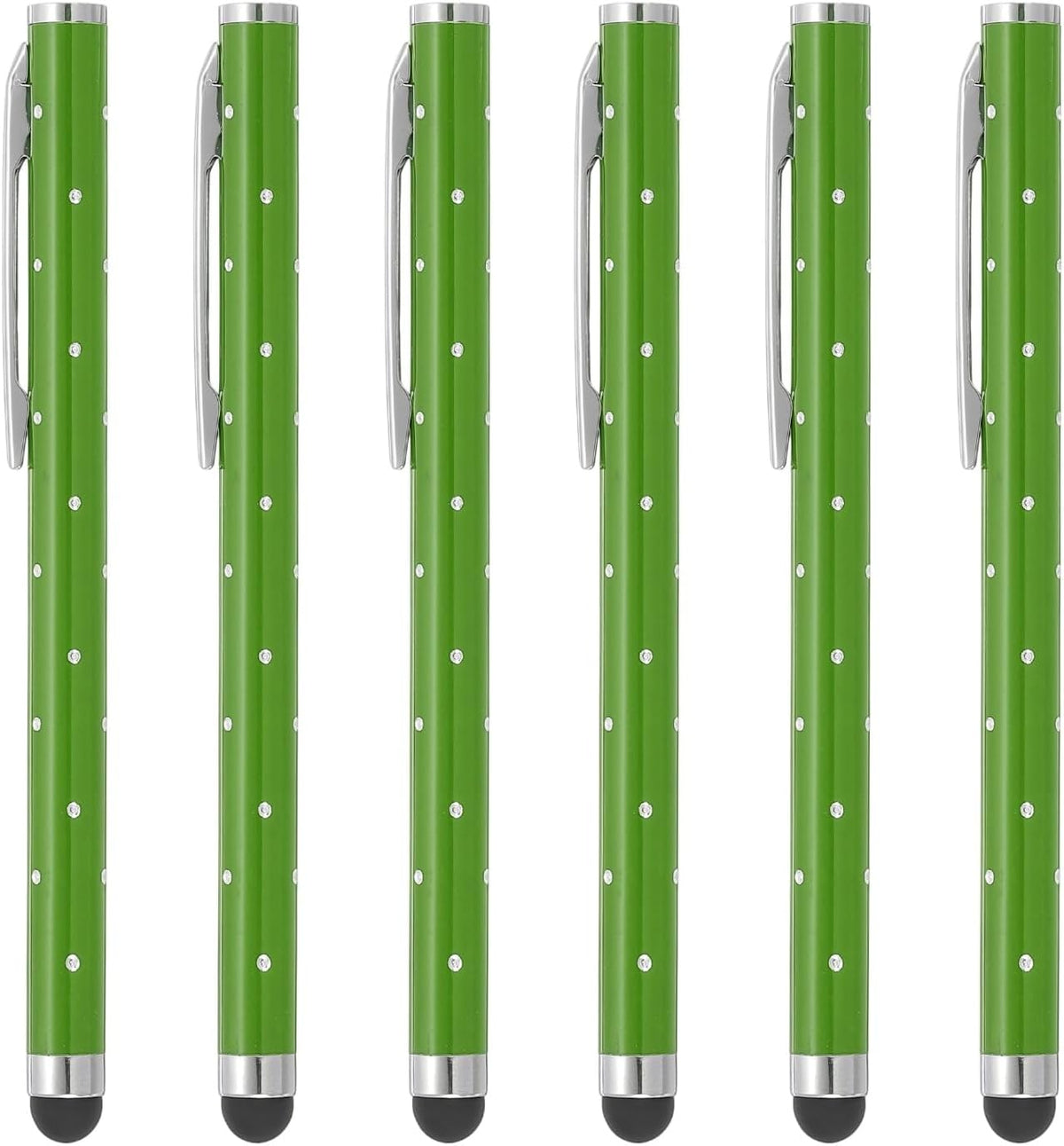PATIKIL Stylus Pens for Touch Screens, 6 Pcs High Precision Universal Bling Stylus Crystal Metal Capacitive Pen for Touch Screen Devices Phone Tablets Laptop, Green