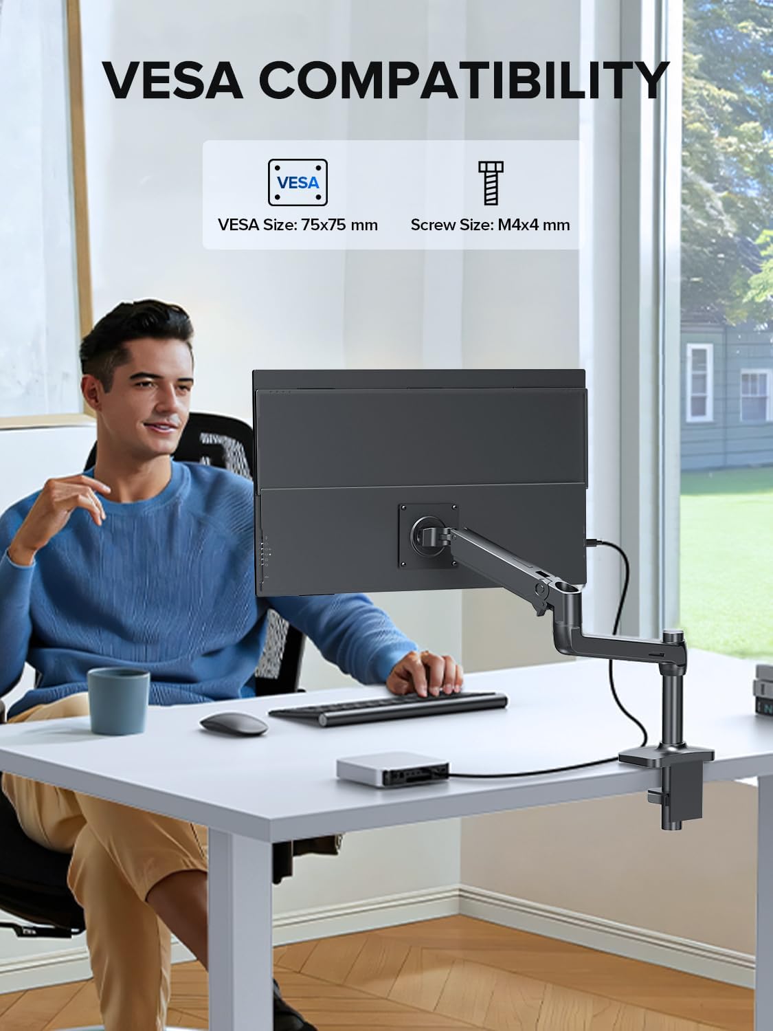 UPERFECT 24.5" Portable Monitor 240Hz Gaming Monitor 1200:1 Contrast FreeSync 1ms Fast IPS Large Screen, Built-in 180° Adjustable Stand/VESA, USB-C HDMI Second Screen for Laptop, Phone, Game Console
