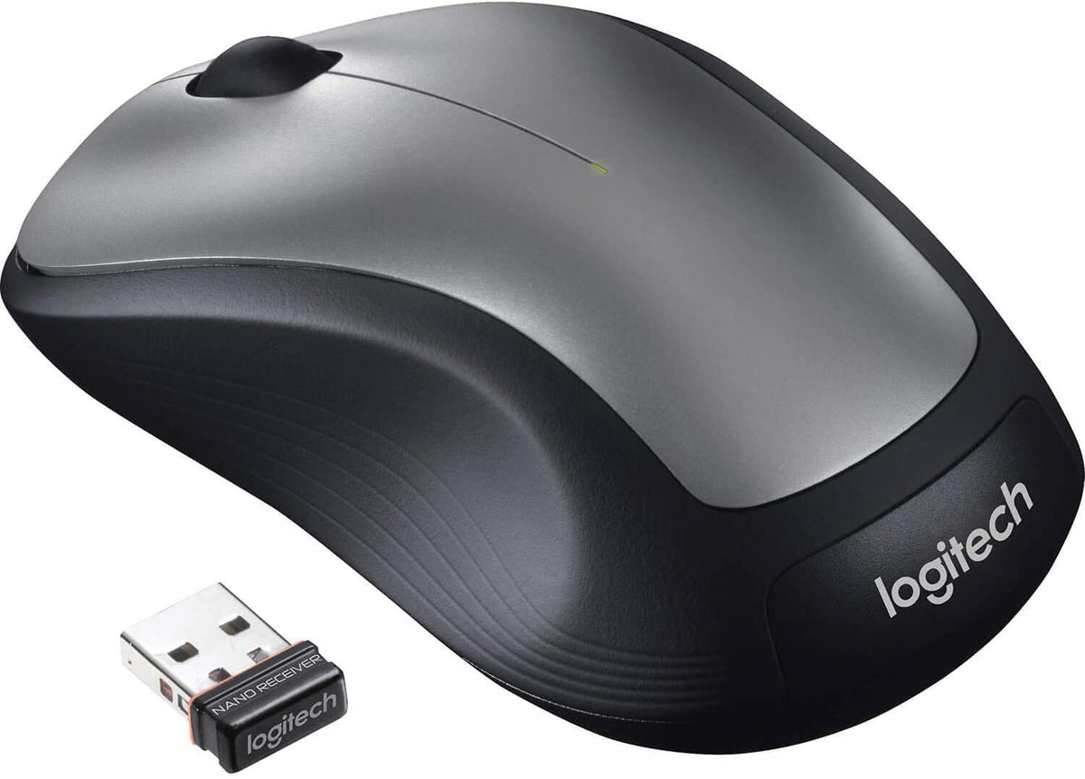 Logitech MK335 Quiet Wireless Keyboard and Mouse Combo - Black/Silver Keyboard and Mouse Combo Wireless, Ambidextrous