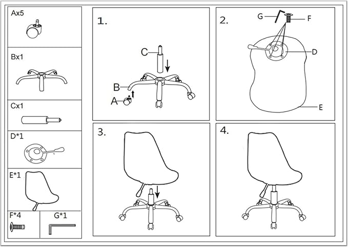 Mlaea Apartment Dining Chair Classroom Dormitory Hotel Chair with Rolling Wheels Backrest Computer Racing Gaming Chair 48 * 43 * 86-96CM(Color:#1)