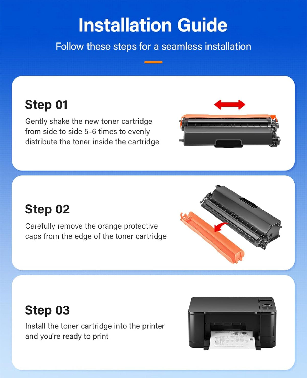 TN433 Toner Cartridge 4-Pack Replacement Compatible for Brother TN-433 TN431 TN436 MFC-L8900CDW MFC-L8690CDW HL-L8360CDW HL-L8260CDW MFC-L8610CDW MFC-L8905CDW MFC-L9570CDW HL-L8360CDWT Printer Set Ink