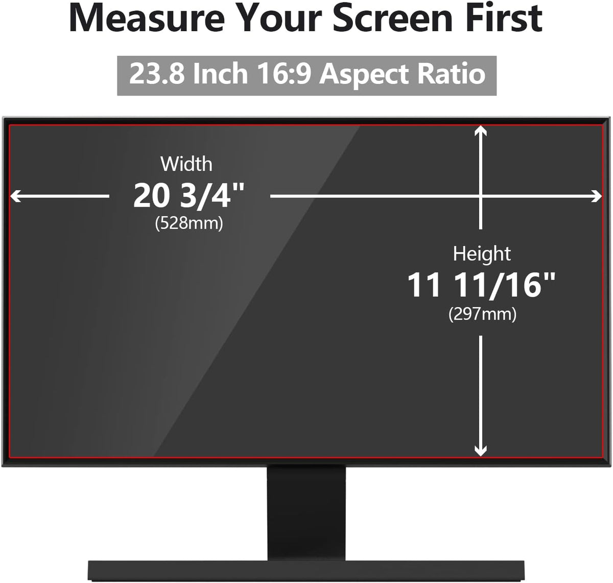 [2 Pack] 23.8 Inch Computer Privacy Screen Protector for 16:9 Widescreen Monitors-Anti-Glare & Blue Light Filter,Anti-Spy Film,Reduces Eye Strain (Fits Most Desktop Screens)
