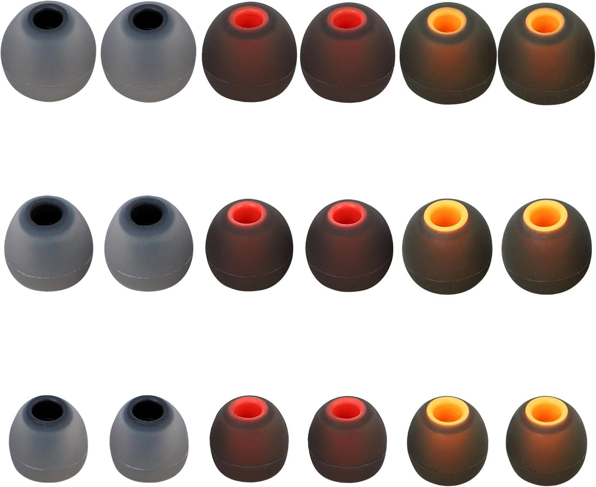 Silicone Replacement Earbud Tips Fit Most In-Ear Earbuds - Inner Hole 3.8mm - 5.1mm - 9 Pairs S, M, L Earphone Silicone Covers
