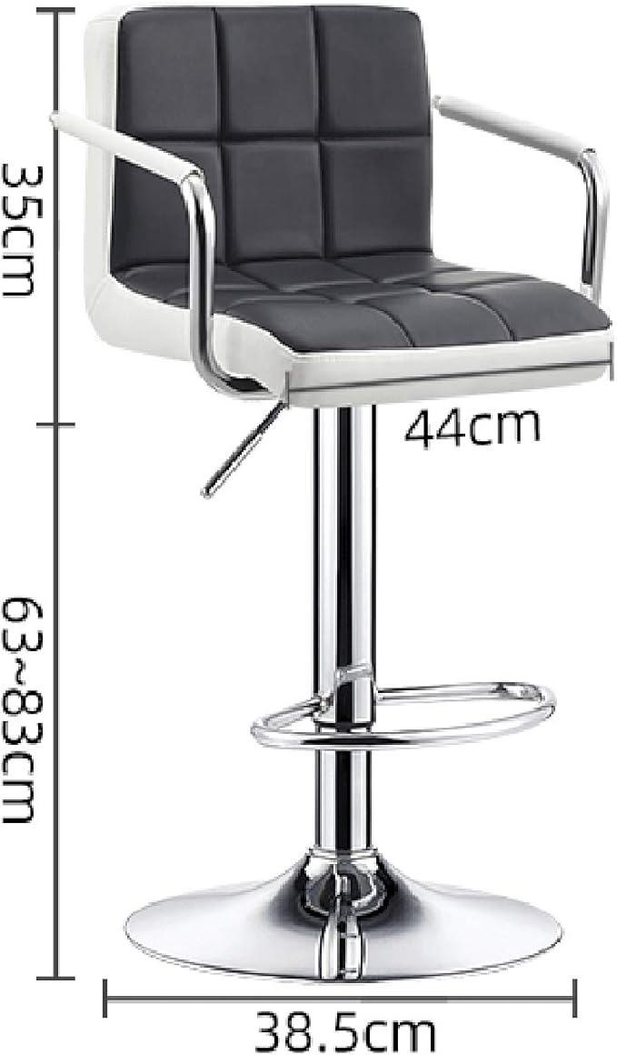 Mlaea Desk Task Dining Chair Height Adjustable Conference Reception Work Chair with Rolling Wheels Gaming Club Bar Chair 38 * 44-56CM(Color:#1)