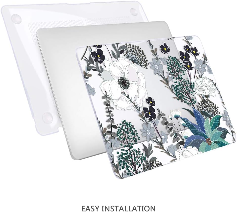 Mektron for MacBook Air 13 Case A1466/A1369 (2010-2017 Release), Snap-on Plastic Hard Shell Cover for MacBook Air 13.3 inch with Keyboard Cover, Retro Florals