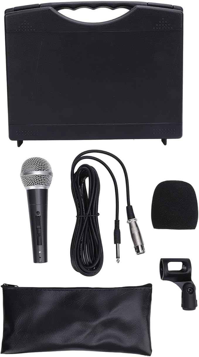 SUNGOOYUE Dynamic Microphone Set for Active Speakers Mixers Amplifiers Handheld Microphone with Cardioid Pattern and Improved Sound Quality for Live Performancesconferences (Black)