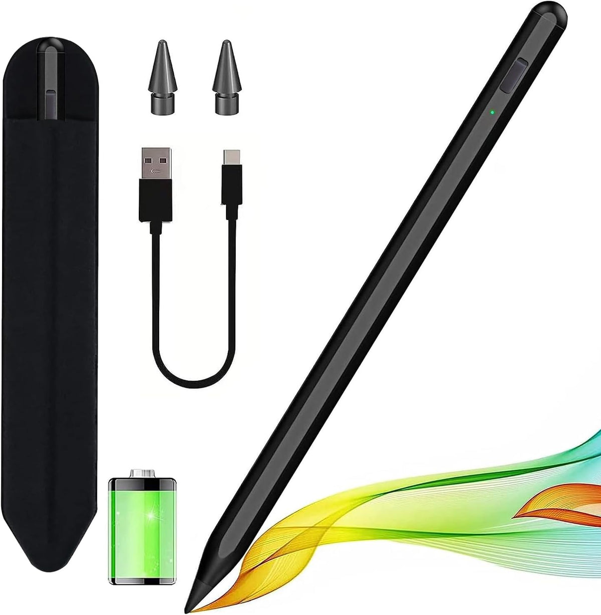 Stylus Pen for iPad 2018-2025 with Palm Rejection, Apple Pencil for Pad11th/10th/9th/8th/7th/6th Gen, iPad Pro 11/12.9 inch, New iPad Air 2025 11&13-inch(M3/2) /5th/4th/3th Gen, iPad mini 6th/5th
