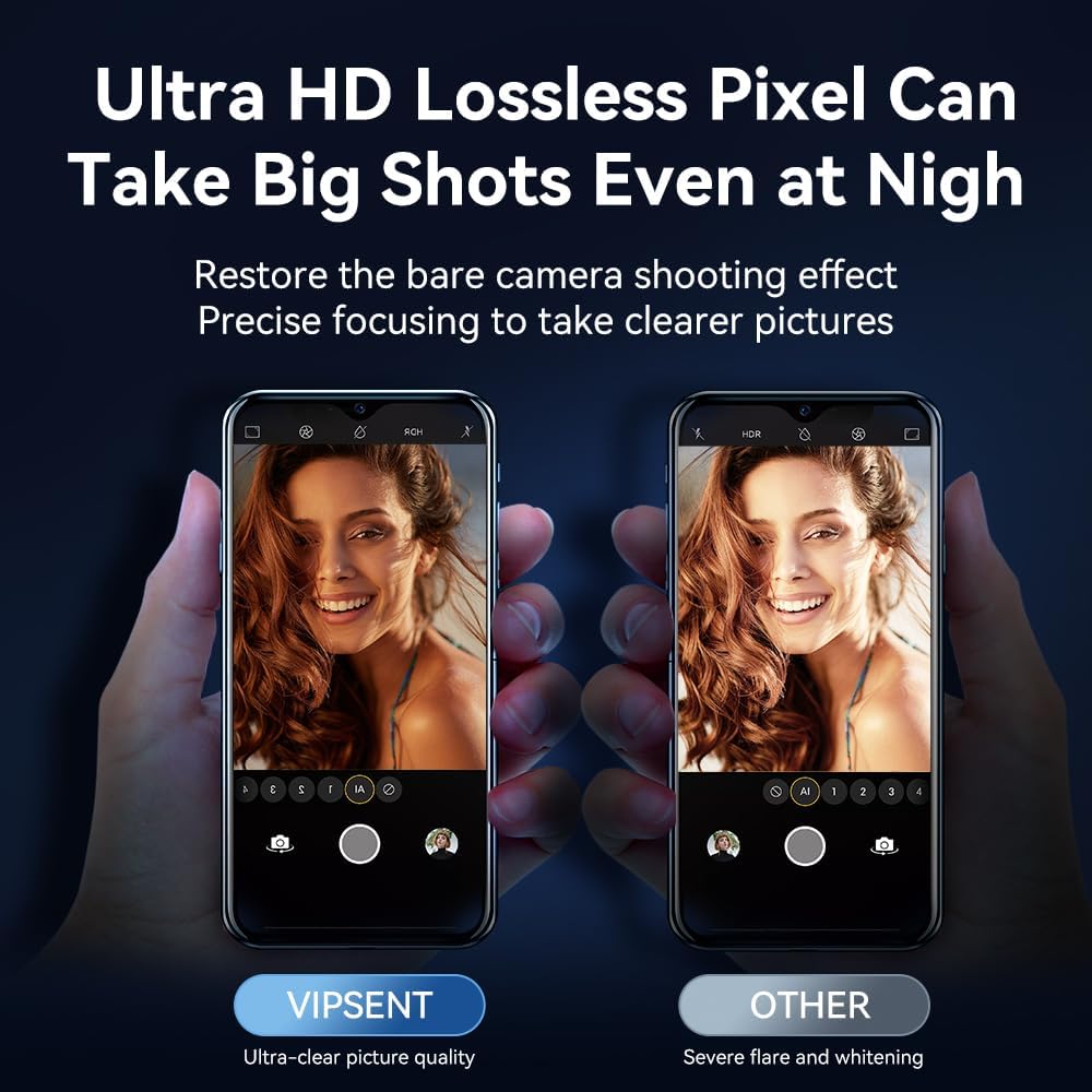Camera Lens Protector for iPhone 15 Pro 6.1" ＆ iPhone 15 Pro Max 6.7",9H Tempered Glass，Ultra HD, Scratch Resistance Easy to Install，Case Friendly，[Does not Affect Night Shots] 3-Pack