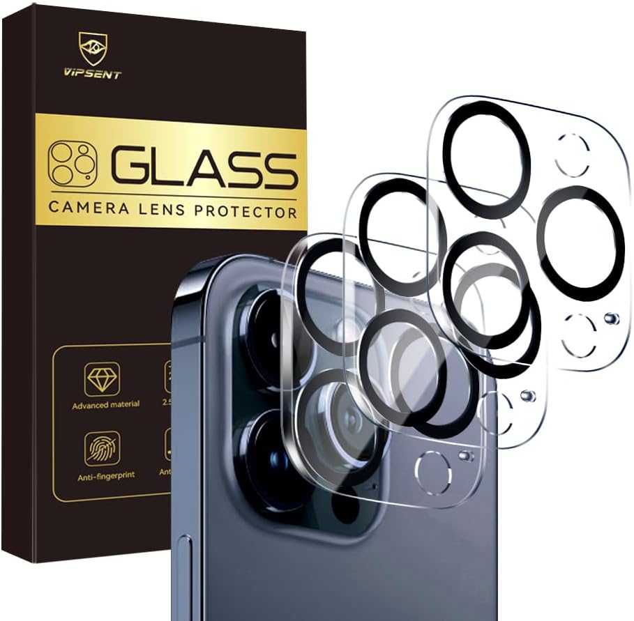Camera Lens Protector for iPhone 14 Pro 6.1" ＆ iPhone 14 Pro Max 6.7",9H Tempered Glass，Ultra HD, Scratch Resistance Easy to Install，Case Friendly，[Does not Affect Night Shots] 3-Pack