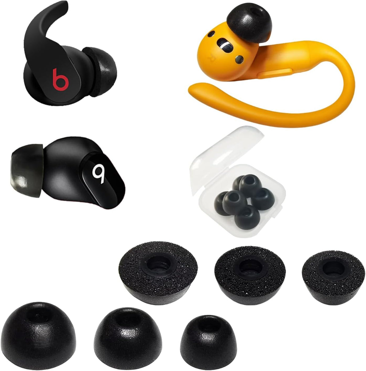 Memory Foam Ear Tips for Powerbeats Pro 2 [3 Pairs] Replacement Earbud Tips Compatible with Beats Studio Buds/Beats Fit Pro/Beats Solo Buds, Noise Isolation (S/M/L)