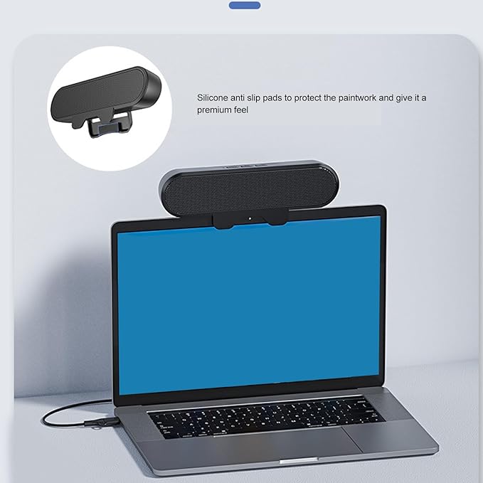 Yosoo Health Gear Computer Clamp Speaker 10W USB Powered Wired PC Black Speaker for Laptop PC Maximum Opening 10cm
