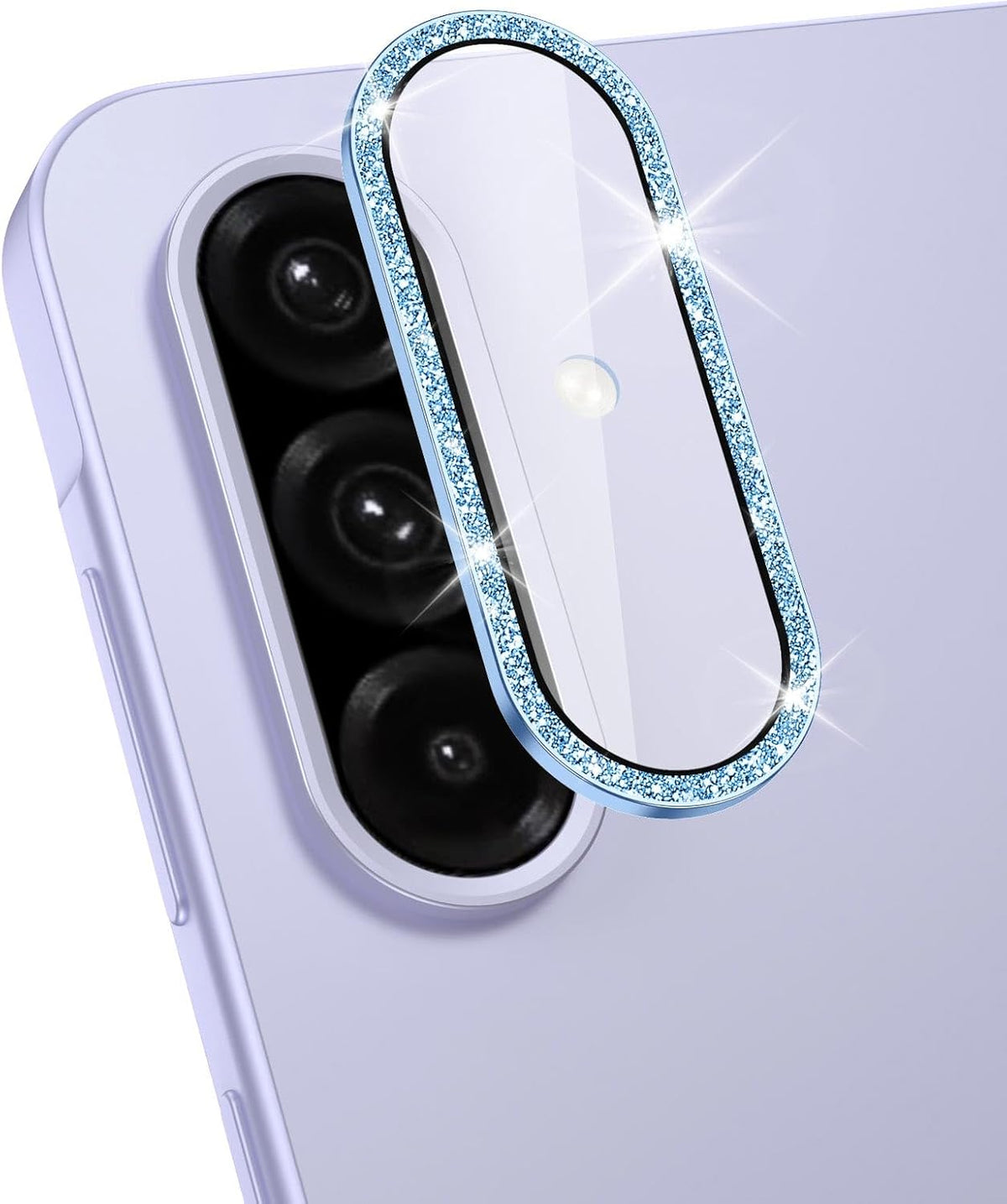 for Samsung Galaxy A26/A36/A56 Camera Lens Protector, Individual Metal Ring Tempered Glass Lens Cover, [Strong Adsorption] Scratch Resistant Ultra-Thin HD Clear Lens Cover, 1 Set-Blue