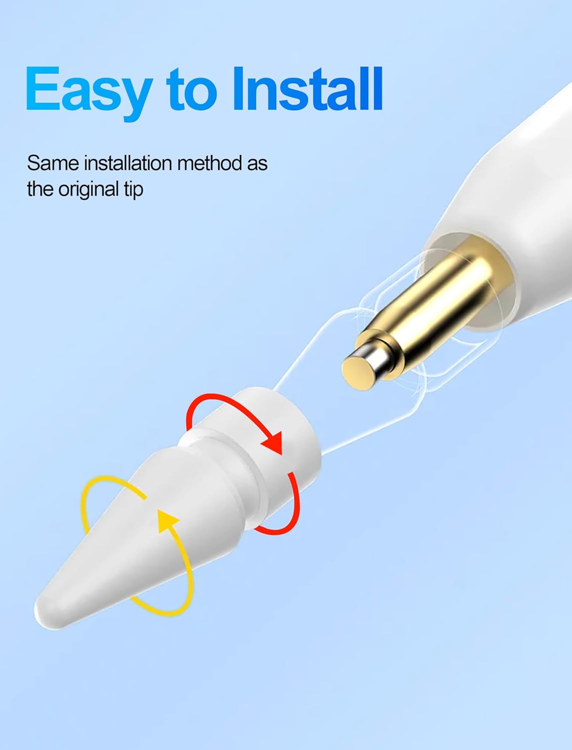 Replacement Tips for Apple Pencil Accessories - 4 Pack Mix Replacement Pencil Tips for Apple Pencil 2nd/ 1st Gen/USB-C/Pencil Pro