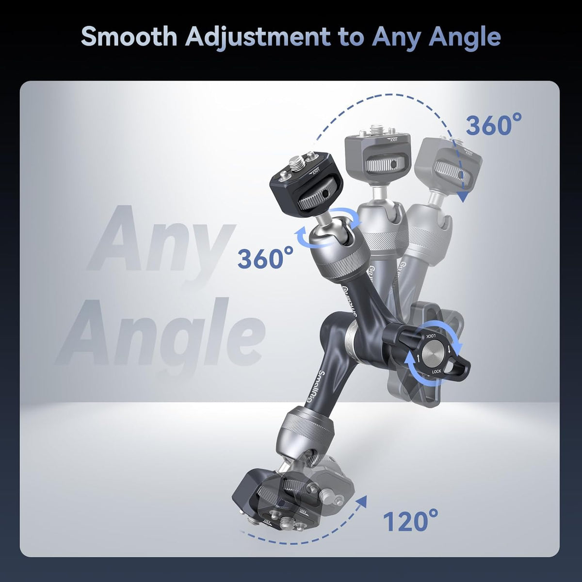 SMALLRIG 7" Rosette Magic Arm, Camera Monitor Mount, Articulating Arm with 1/4"-20 Screws and Anti-Twist Pins, Max Load Capacity 3.5kg Friction Arm, for Cameras, Monitors, LED Lights and Phones